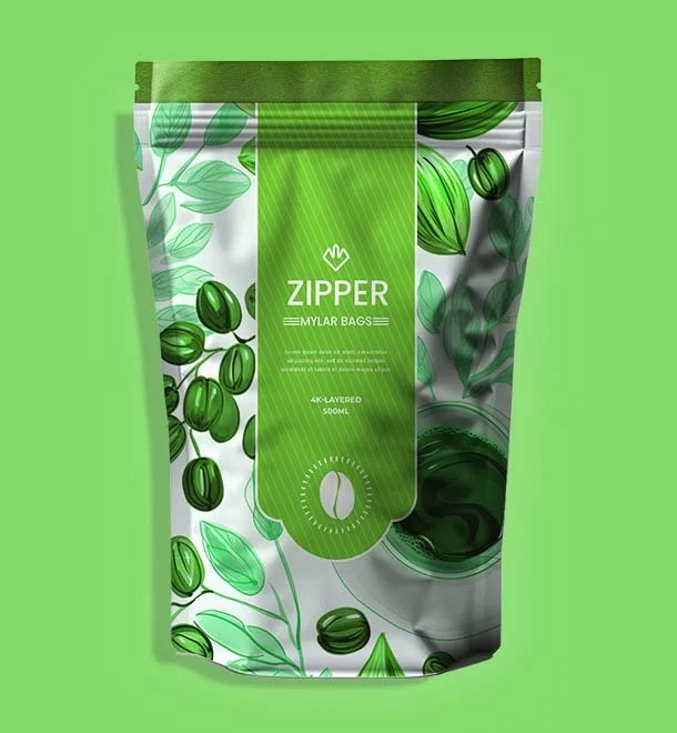 Zipper closure mylar bags